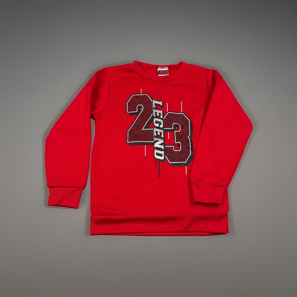 Buzzer Beater Kids Sz 7 Legend #23 Red Black Long Sleeve Sweater Soft